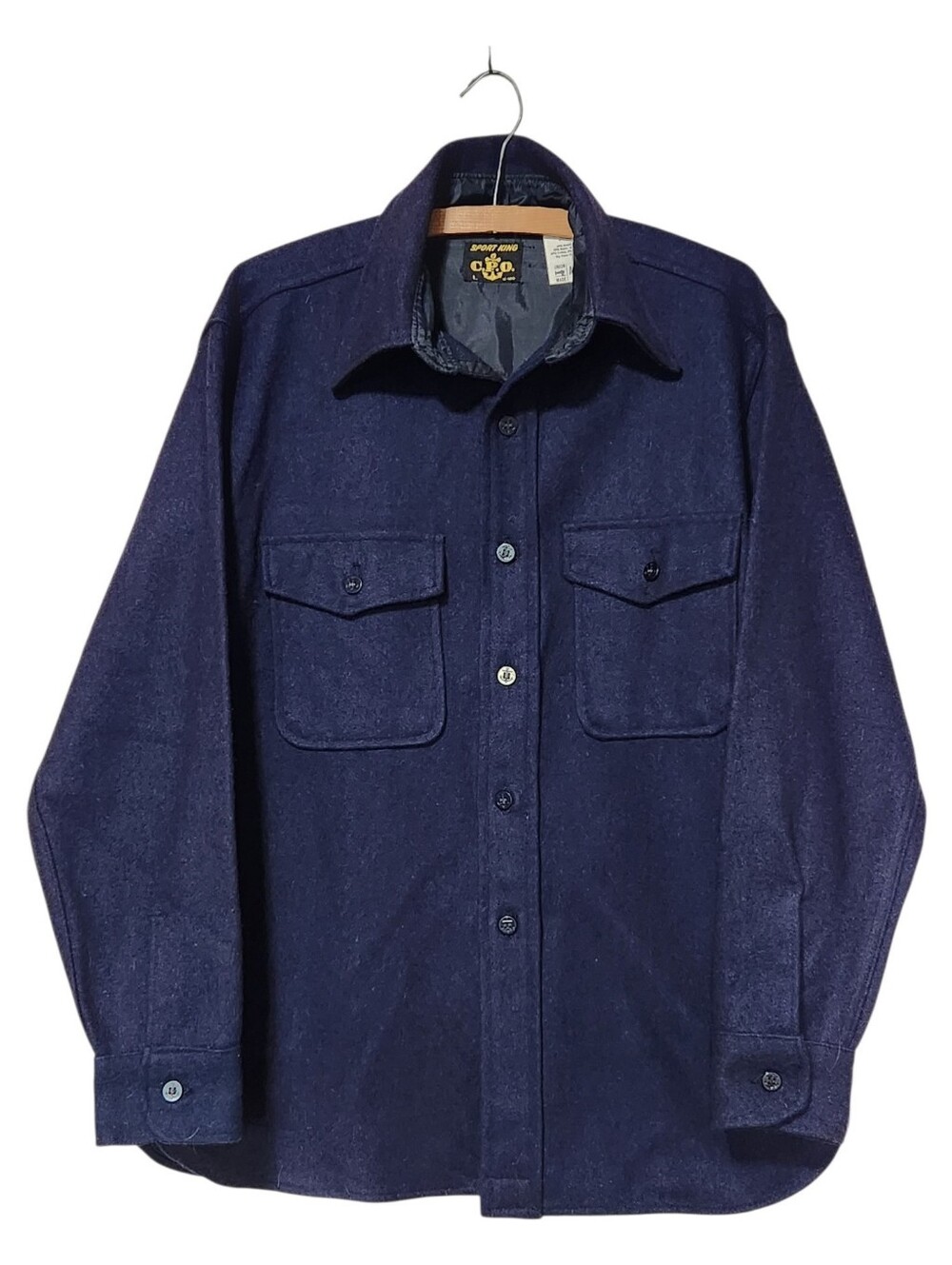 Vintage Sport King CPO Wool Blend Union Made Navy Shirt Jacket Large